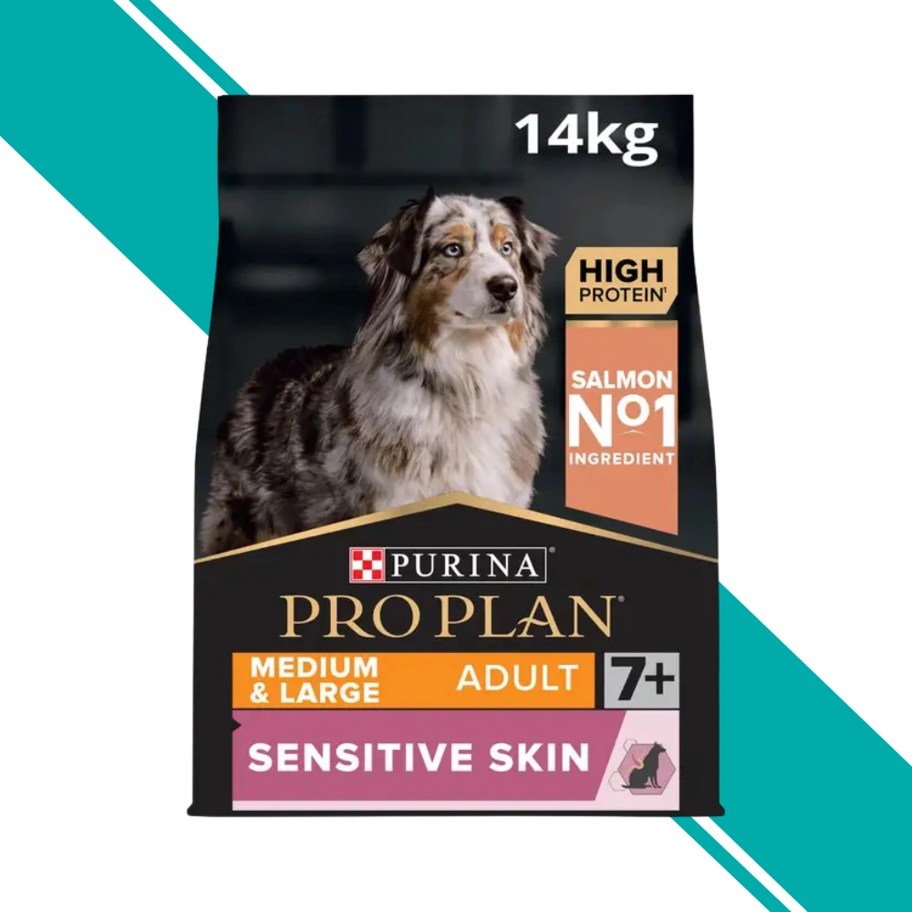 Purina Pro Plan Sensitive Skin Adult 7+ Medium/Large Breed Dry Dog Food with Salmon 14kg